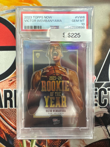 2023 Topps Now Basketball Victor Wembanyama Rookie Of The Year PSA 10