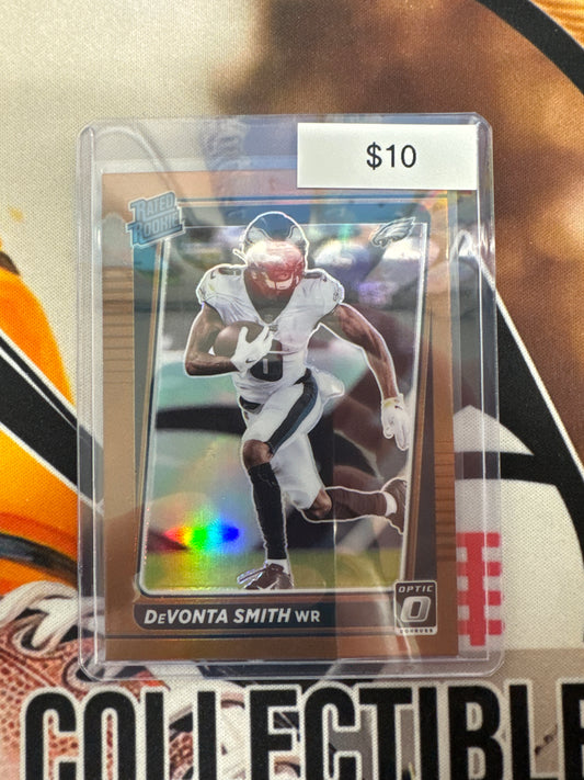 2021 Panini Donruss Optic NFL DeVonta Smith Rated Rookie Bronze Prizm
