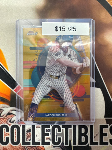 2025 Topps Finest MLB Jazz Chisholm Jr. Uncommon Gold Refractor /25
