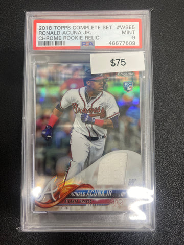 2018 Topps Complete Set Ronald Acuna Jr Chrome Rookie Relic PSA 9