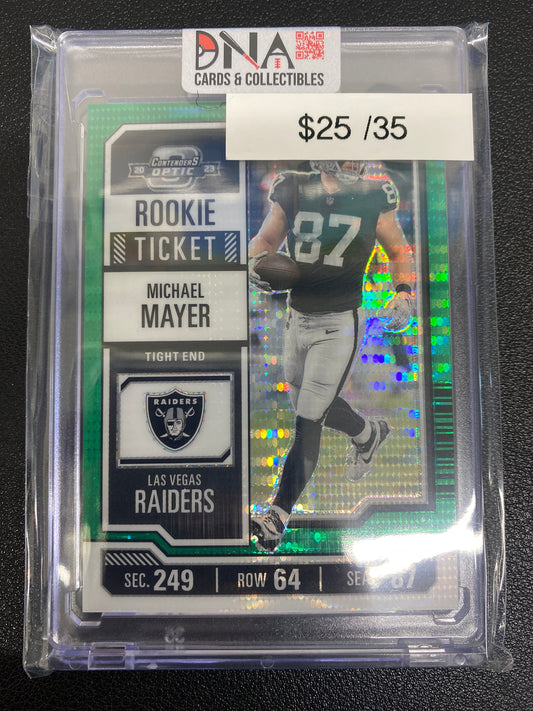 2023 Optic Michael Mayer Green Pulsar Rookie Ticket /35