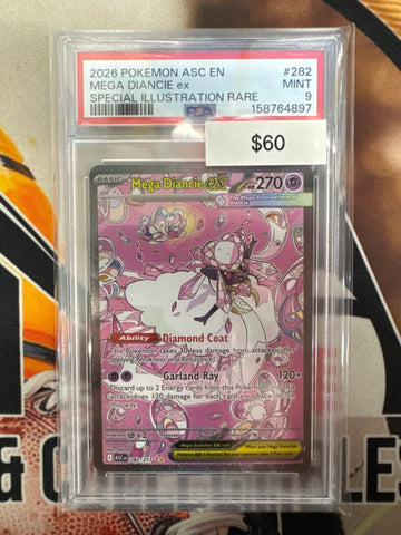 Pokemon Mega Diancie ex 282/217 Ascended Heroes PSA 9