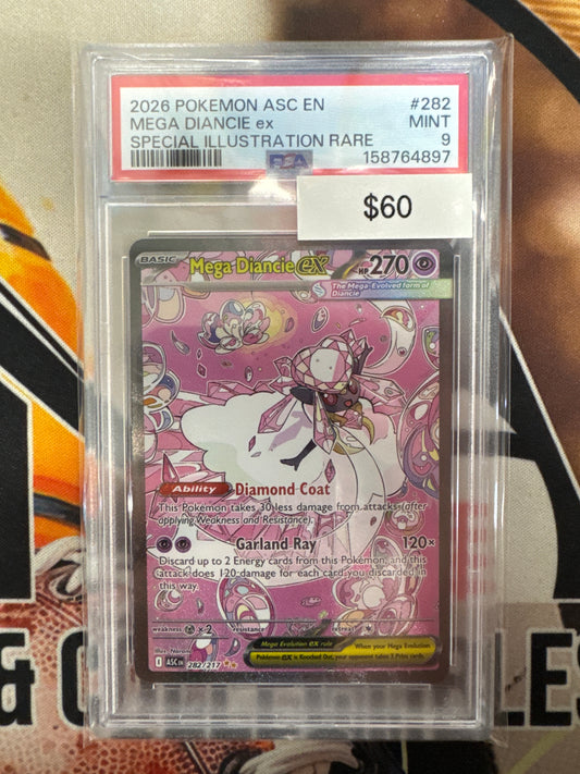 Pokemon Mega Diancie ex 282/217 Ascended Heroes PSA 9