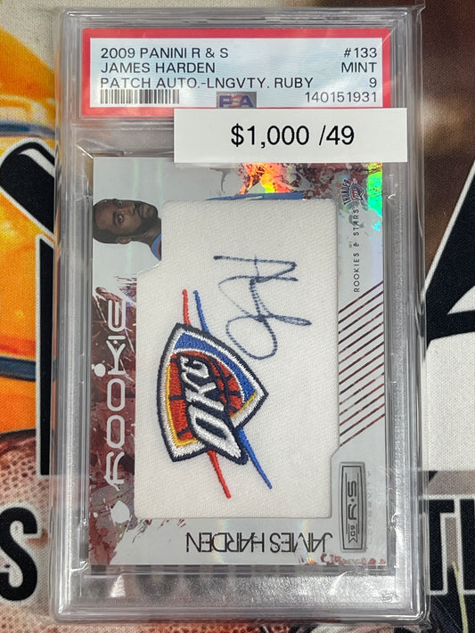 2009 Rookies & Stars Basketball James Harden RPA /49 PSA 9