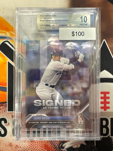2023 Topps Now MLB Shohei Ohtani Offseason It’s Showtime! Dodgers Sign Star To Record Deal BGS 10