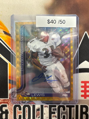 2025 Topps Chrome NFL Jamal Lewis Gold Geometric Refractor Autograph /50