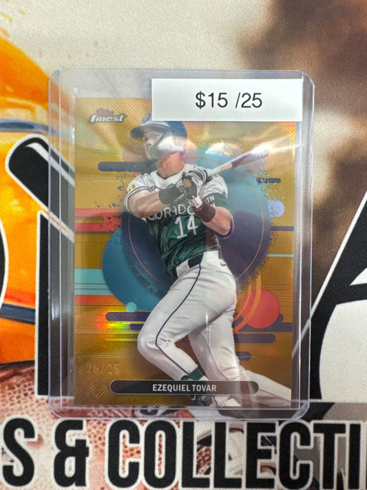 2025 Topps Finest MLB Ezequiel Tovar Uncommon Gold Refractor /25