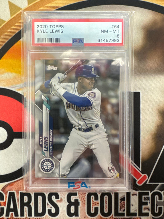2020 Topps MLB Series One Kyle Lewis Rookie PSA 8
