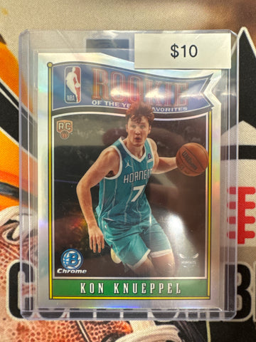 2025-26 Topps Bowman Chrome Basketball Kon Knueppel Rookie Of The Year Favorites Refractor