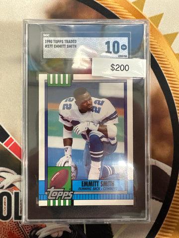 1990 Topps Traded NFL Emmitt Smith Rookie SGC 10