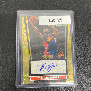 2007-08 NBA Topps Stadium Club Baron Davis Gold Beam Team Auto /25