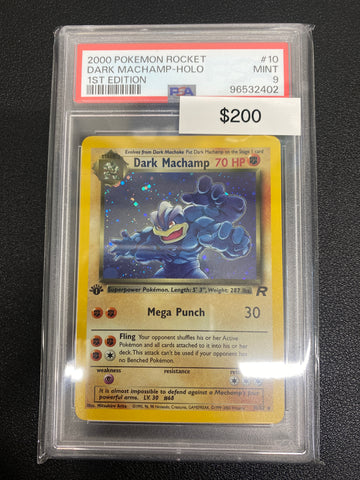 Pokémon 1st Edition Team Rocket Dark Machamp Holo 10/82 PSA 9