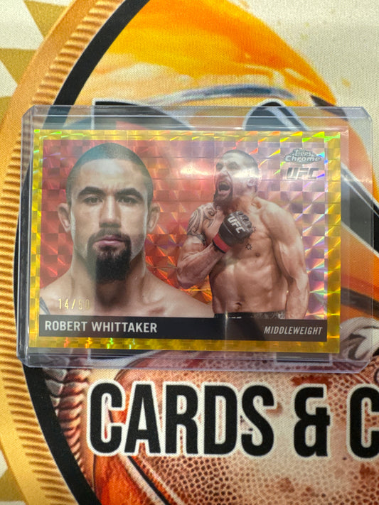 2025 Topps Chrome UFC Robert Whittaker Bowman ‘55 Gold Geometric Refractor /50