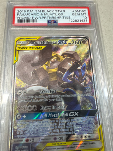 Pokemon Lucario & Melmetal GX SM192 PSA 10