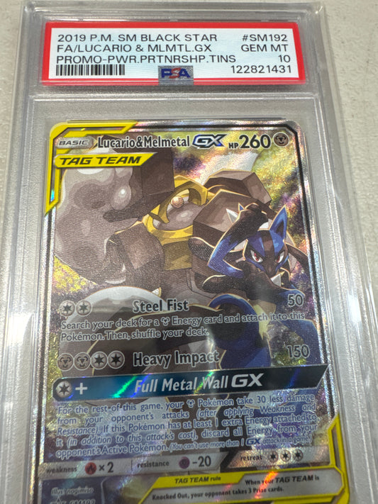 Pokemon Lucario & Melmetal GX SM192 PSA 10
