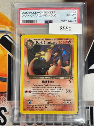 Pokémon Dark Charizard Holo Team Rocket 4/82 PSA 8