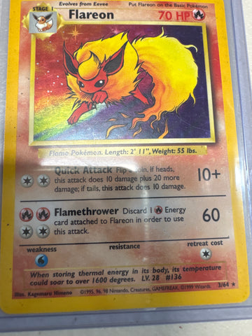 Pokémon Flareon Jungle Holo Error 3/64 LP