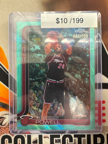 2026 Topps Chrome NBA Update Norman Powell Aqua Wave Refractor /199