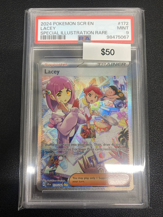 Pokémon Lacey Special Illustration Rare Stellar Crown 172/142 PSA 9