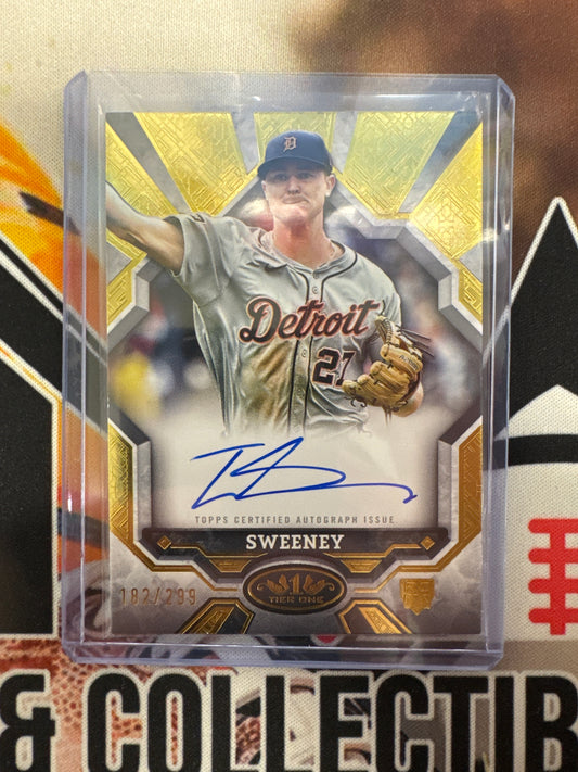 2025 Topps Tier One Baseball Trey Sweeney Rookie Autograph Refractor /299