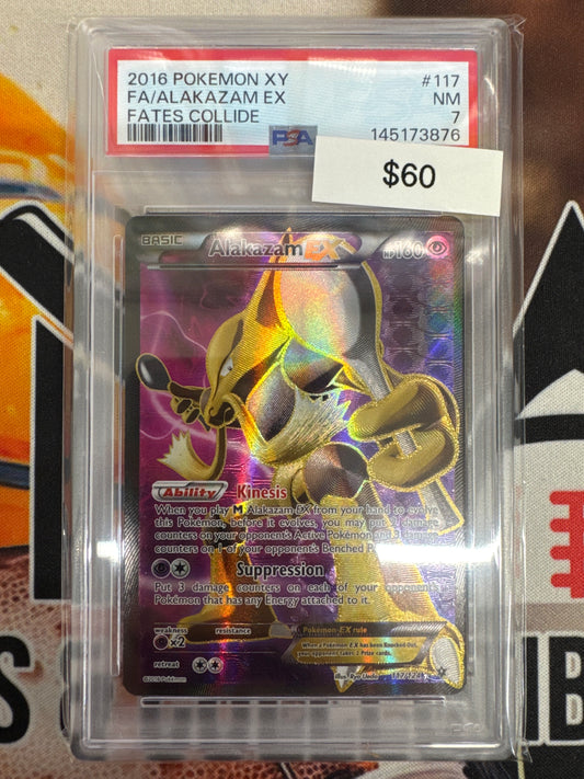 Pokémon Alakazam EX Full Art Fates Collide 117/124 PSA 7