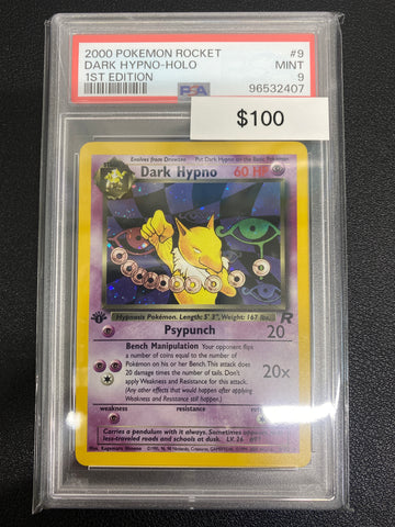 Pokémon 1st Edition Team Rocket Dark Hypno Holo PSA 9