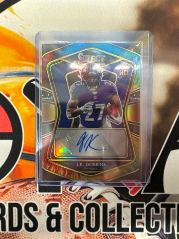 2020 Panini Select NFL J.K. Dobbins Rookie Autograph Tie-Dye /25