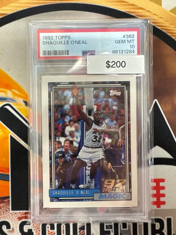 1992 Topps NBA Shaquille O’Neal ‘92 Draft Pick PSA 10