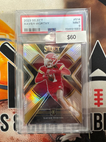 2023 Panini Select NFL Xavier Worthy Rookie XRC Refractor PSA 9