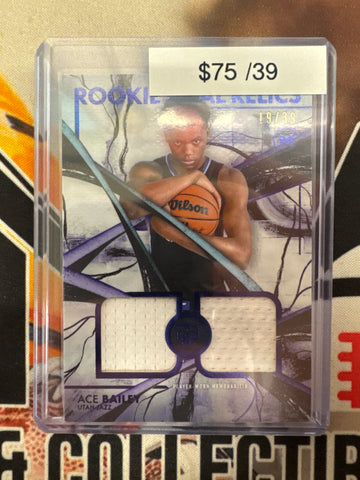 2026 Topps Motif Basketball Ace Bailey Rookie Dual Relics Blue Refractor /39