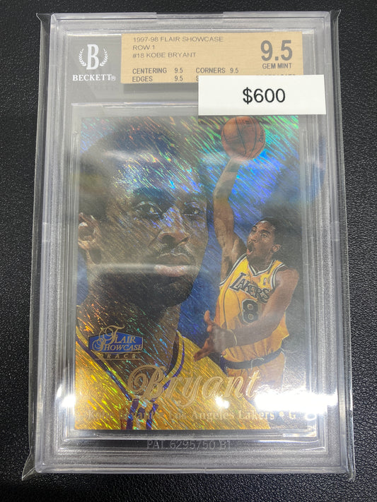 1997-98 Flair Showcase Kobe Bryant Row 1 BGS 9.5