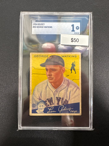 1934 Goudey George Watkins SGC 1