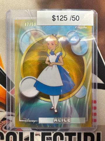 2026 Topps Chrome Disney Alice Gold Wave Refractor /50