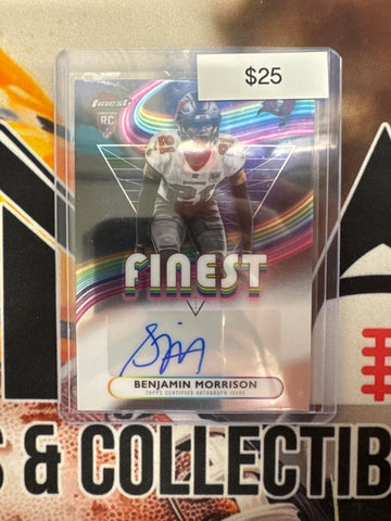 2025 Topps Finest NFL Benjamin Morrison Rookie Finest Autograph