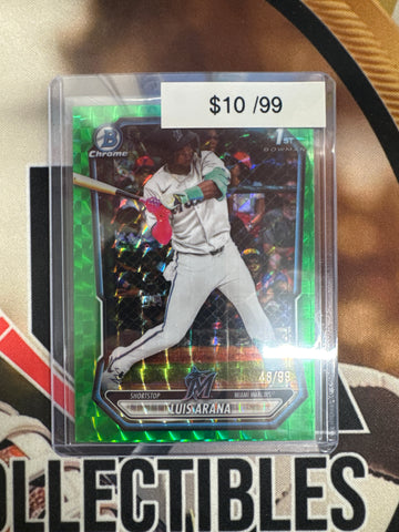 2026 Topps Bowman Baseball Luis Arana 1st Bowman Green Geometric Refractor /99