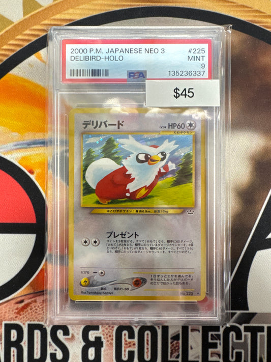 2000 Pokemon Neo 3 Delibird No. 225 Holo PSA 9