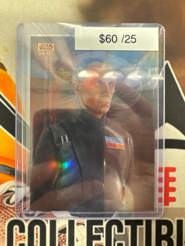 2026 Topps Chrome Star Wars Galaxy Grand Moff Tarkin Original Art Card Orange Refractor /25