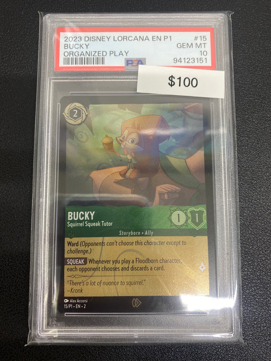 Disney Lorcana P1 Organized Play Bucky PSA 10