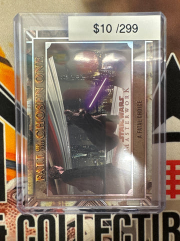 2025 Topps Star Wars Masterwork Fall Of The Chosen One A Fatal Choice Refractor /299