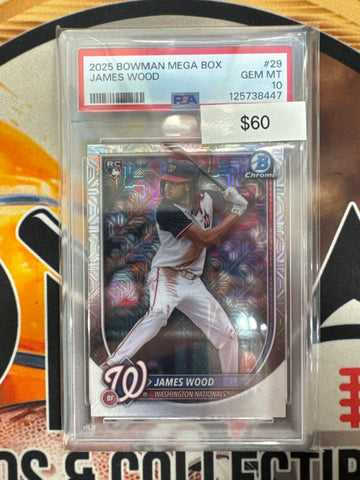 2025 Topps Bowman Mega Box James Wood Rookie PSA 10
