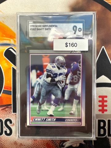 1990 Score Supplemental Football Emmitt Smith Rookie SGC 9