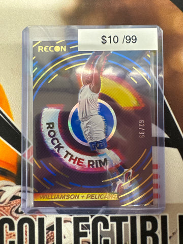2020-21 Panini Recon NBA Zion Williamson Rock The Rim Blue /99