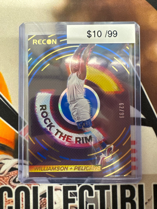 2020-21 Panini Recon NBA Zion Williamson Rock The Rim Blue /99