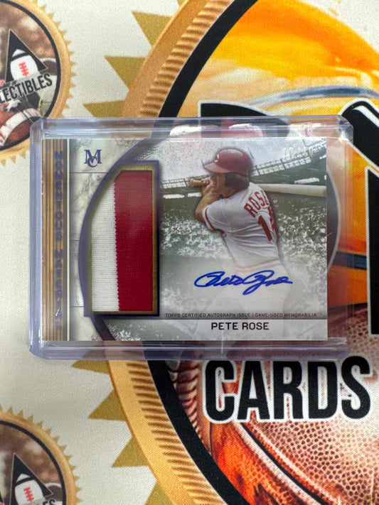 2025 Topps Museum Collection MLB Pete Rose Momentous Material Jumbo Patch Auto /10