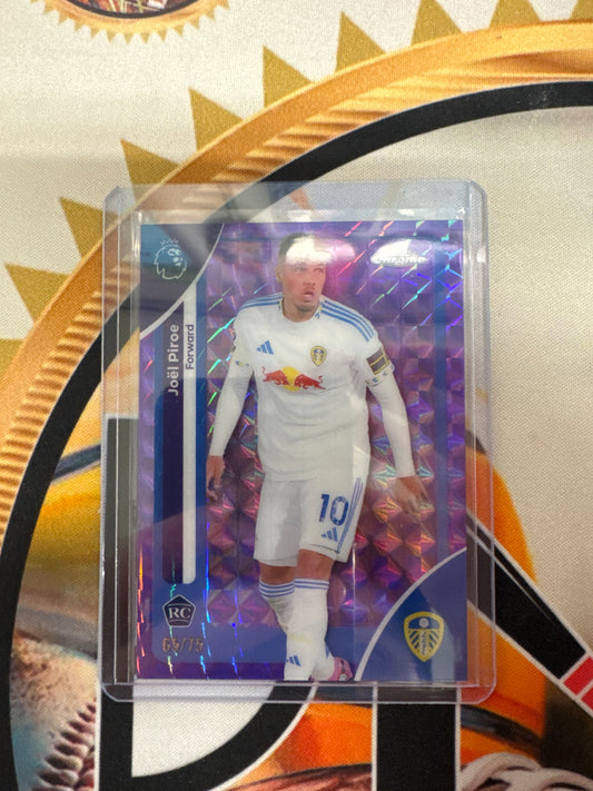 2026 Topps Chrome English Premier League Joel Piroe Rookie Purple Geometric Refractor /75