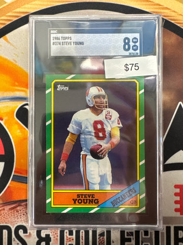 1986 Topps NFL Steve Young Second Year SGC 8