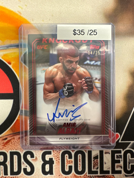 2024 Topps Knockout UFC Amir Albazi Autograph Red Refractor /25