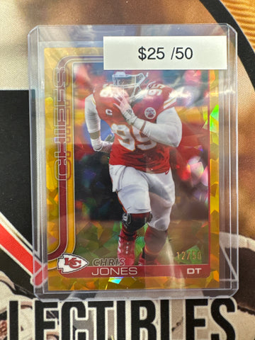 2025 Topps Chrome NFL Sapphire Chris Jones Gold Refractor /50