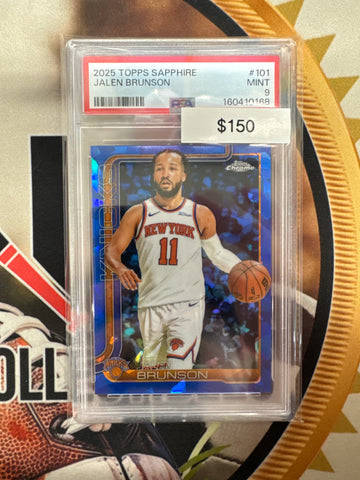 2025 Topps Chrome NBA Sapphire Jalen Brunson PSA 9