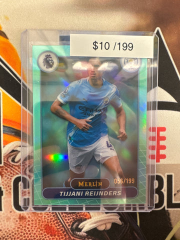 2026 Topps Merlin English Premier League Tijjani Reinjders Aqua Refractor /199